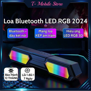 Loa Bluetooth V11 2024 Có Đèn LED RGB Nháy Theo Nhạc, Loa Máy Tính Để Bàn Chống Nước Cao Cấp âm Thanh Vòm 3D