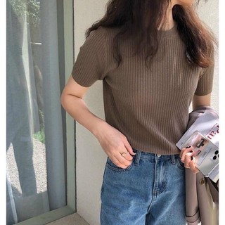 Áo len cộc tay trơn basic - bảng màu pastel