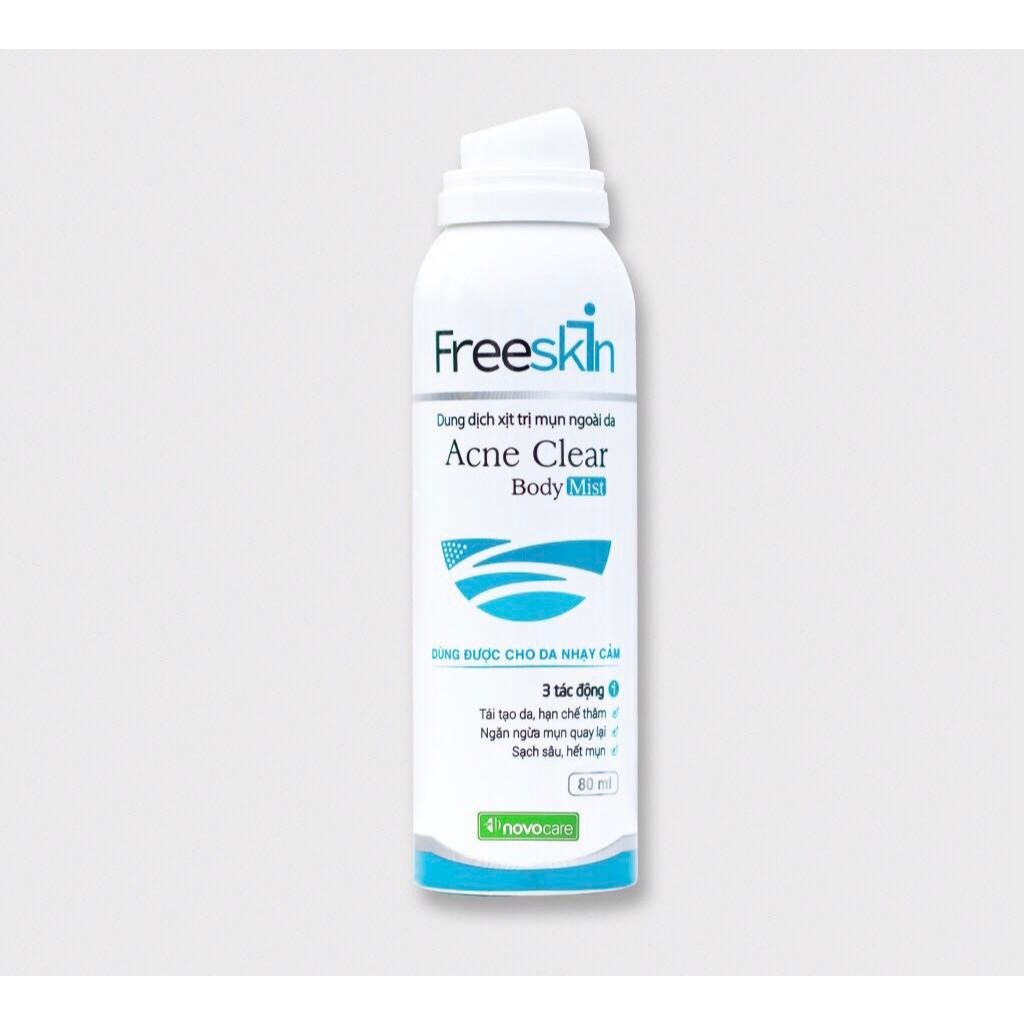 Xịt mụn lưng, viêm nang lông, dày sừng nang lông, viêm da Freeskin Ance Clear Body Mist - Sạch mụn, 