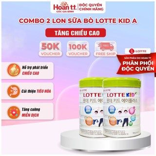 Combo 2 lon sữa bột hỗ trợ phát triền chiều cao lotte kid a+ - sữa bò bổ sung canxi cho trẻ lon 760g 054