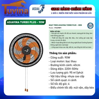 Quạt treo tường ASIA TURBO PLUS VY637892 6 cánh 90W - Bảo hành chính hãng 24 tháng