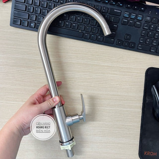 Vòi Rửa Chén Lạnh INOX 304 Cổ Lớn Phi 24 Dòng Nước Tạo Bọt Mịn