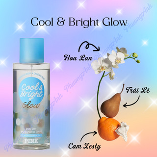 Cool & bright glow - xịt thơm toàn thân body mist pink 250ml