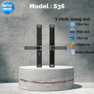 Saiyanai khóa vân tay cửa nhôm model s36 - phù hợp cửa nhôm kính