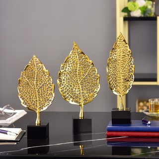 Đồ Decor cao cấp hình lá, cây gold bằng kim loại thích hợp trang trí phòng khác, bàn làm việc hàng có sẵn