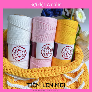 🌸 Sợi dệt 2mm Woolie - Móc Túi xách, mũ - Bảng màu pastel siêu xinh 🌸