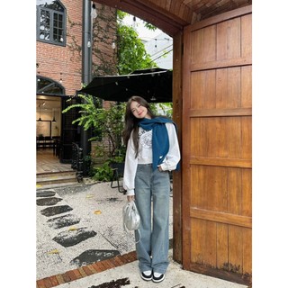 Quần jeans trơn basic ống suông amiastore