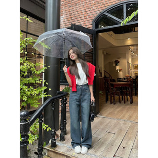 Quần jeans trơn basic ống suông amiastore