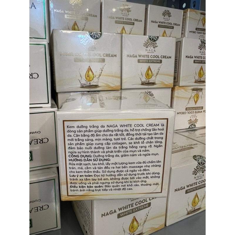 kem face dưỡng trắng da Naga white cool cream Tatu - ngăn ngừa mụn nám dưỡng da trắng hồng mịn màn.