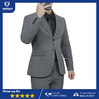 Bộ Vest Comlê màu xám 2 cúc from dáng lịch sự, lịch lãm, sang trọng