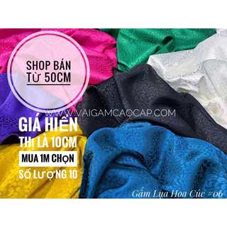 Gấm lụa hoa cúc - giá hiển thị là giá 10cm, mua 1m chọn 10.