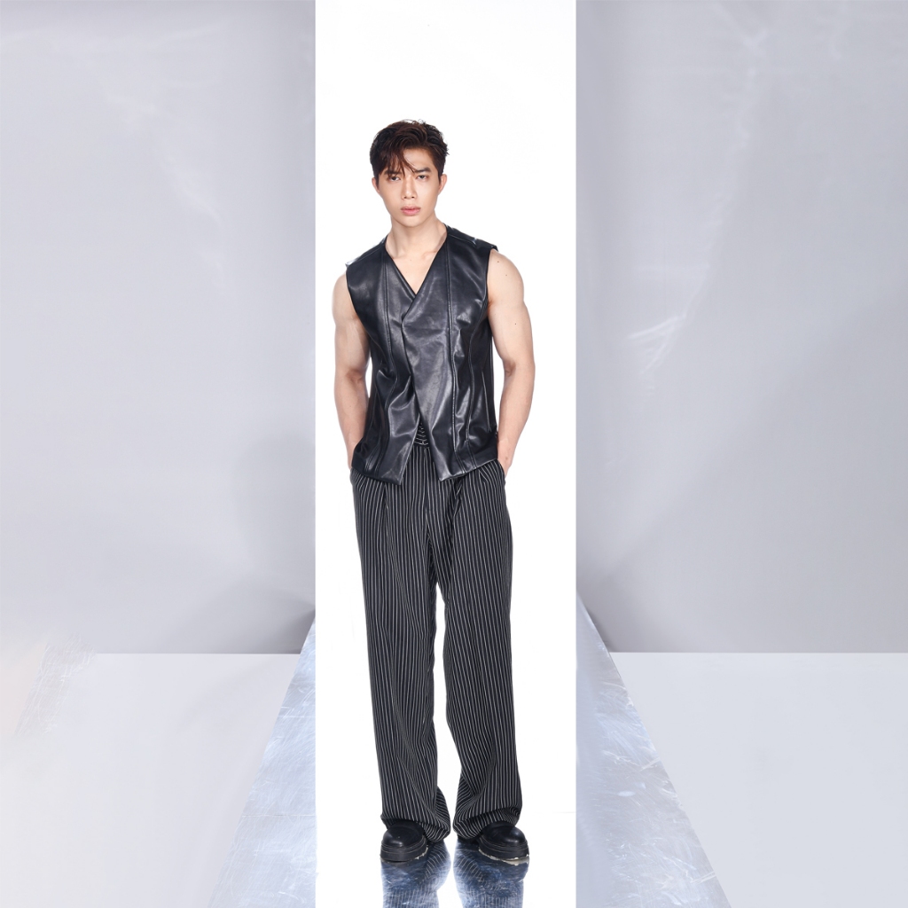 Set COYOTE TANKTOP Da và Quần Kaki Sọc Dài Sang Trọng SS007 By GUAMDE
