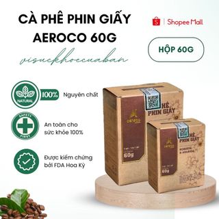 Aeroco Phin giấy 60g - 20% Arabica 80% Robusta - chứng nhận Rainforest Alliance