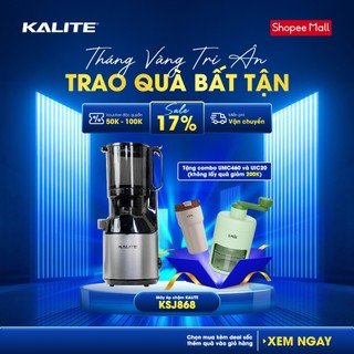 Máy ép chậm Kalite KSJ868 ống tiếp nguyên liệu lớn 130mm ép nguyên trái, công suất 250W ép trái cây kiệt bã