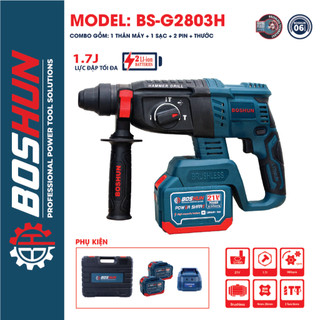 🌹freeship🌹máy khoan bê tông pin 3 chức năng boshun bs-g2803h pin khủng 15 cell, máy không chổi than siêu khỏe