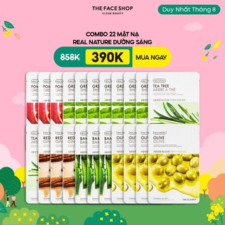 Combo 22 Mặt Nạ Dưỡng Ẩm THE FACE SHOP Real Nature (20gx22)