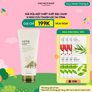 Sữa Rửa Mặt Thefaceshop Herb Day 365 Facial Foaming Cleanser Mung Bean 170ml