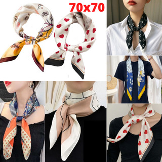 Khăn Lụa Vuông 70x70 Quàng Cổ - Quấn Tóc - Làm Áo Yếm - Sang Trọng Trang Nhã