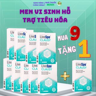  Combo 9 hộp men vi sinh LiveSpo Clausy giảm rối loạn tiêu hóa cho người uống kháng sinh hộp 10 ống 