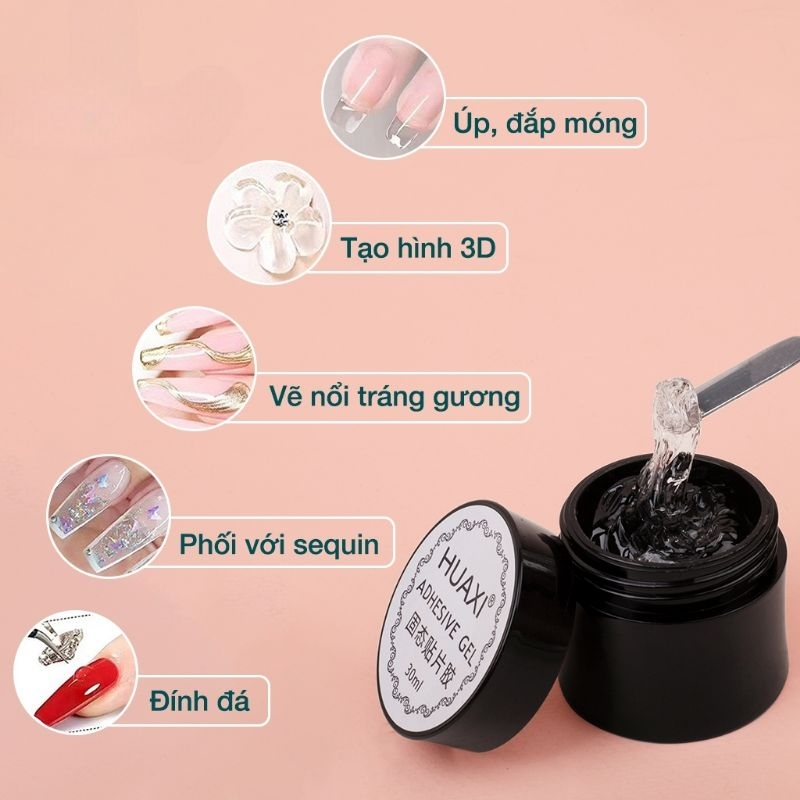 Gel Định Hình Huaxi, Gel Đa Năng, Gel Khô Hũ 10g, 30g NAIL  - gel nặn làm nail