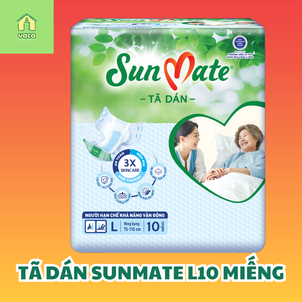 (HCM-MẪU MỚI) TÃ DÁN NGƯỜI GIÀ SUNMATE SIZE M/L10 (L10) MIẾNG