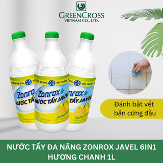 Nước tẩy đa năng khử mùi chuyên dụng zonrox javel 6 in 1 hương chanh - chai 1 lít