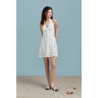 OLALASTUDIOxSIATELIER Đầm yếm dáng ngắn họa tiết chấm bi Polkadot Dress