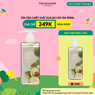 Gel tắm chiết xuất quả bơ cấp ẩm THE FACE SHOP Avocado Body Wash 300ml