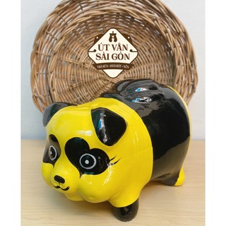 Heo đất gấu trúc vàng size L ( dài 24cm )