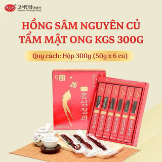 Hồng Sâm Củ Tẩm Mật Ong Chính Hãng KGS Hàn Quốc Hộp 300g (50g X 6 Củ)
