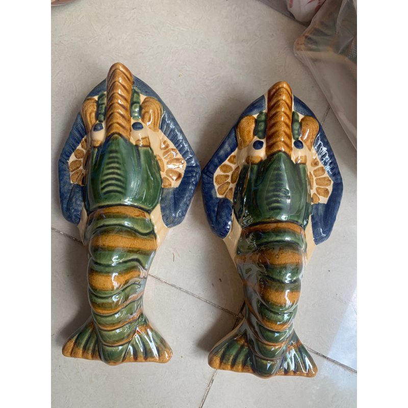 cặp tôm  và cặp cá trang trí 27 cm