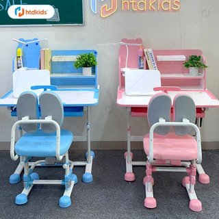 ( Tặng đèn học ) Bộ bàn ghế học sinh tăng giảm chiều cao chống gù thông minh cho bé HTDkids T16+ (Size 80CM)