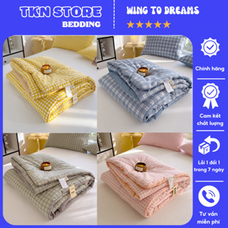 Chăn hè đũi kẻ Muji 2mx2m3 cao cấp nhập khẩu, Chăn cotton đũi chất liệu mềm mát dùng cho mùa hè thu mềm mại thoáng mát