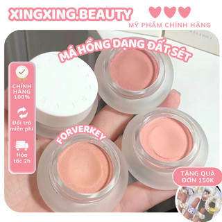 FOREVER KEY Má hồng dạng kem trang điểm tông màu da tự nhiên highlight làm sáng tím xanh tạo khối má hồng