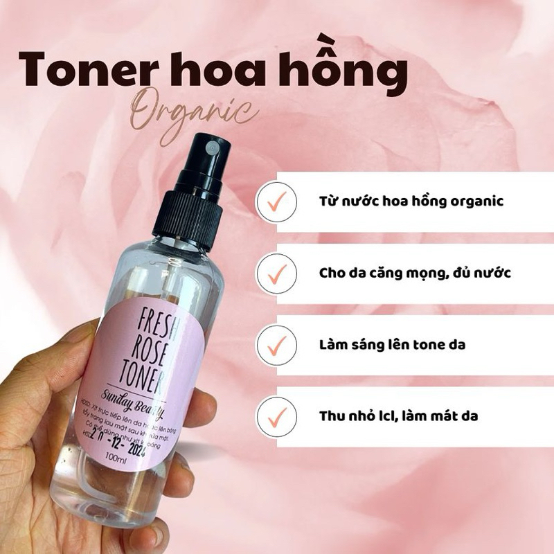 Toner hoa hồng handmade