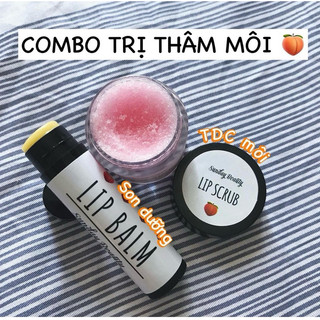 [ Handmade] Combo Son dưỡng đào và tẩy da chết đào Handmade