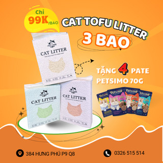 TOFU CAT LITTER 6L - Cát Đậu Nành Khử Mùi Vón Chắc Tiết Kiệm Cho Mèo - Cát Đậu Dùng Được Cho Máy Vệ Sinh Tự Động