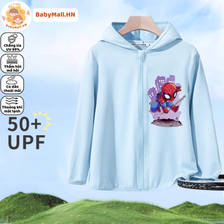 Áo choàng chống nắng hình Người nhện Spiderman bé trai BABYMALL, áo khoác chống nắng cho bé chống UV