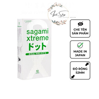 Bao cao su  SAGAMI Type E White box có gân gai và màu xanh lá nhạt - Hộp 10 Pcs - Ipek_Shop