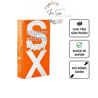 Bao cao su SAGAMI Love me Gold Orange Box mỏng trơn kiểu truyền thống - Hộp 10 Pcs - Ipek_Shop