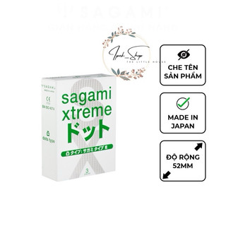 Bao cao su SAGAMI Type E white box có gân gai và màu xanh lá nhạt - Hộp 3 Pcs - Ipek_Shop