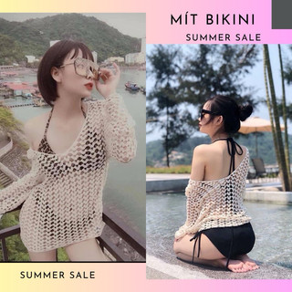 Áo ren tym đi biển qc phối cùng bikini