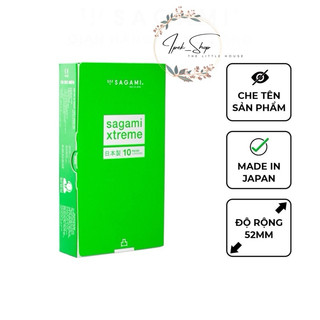 Bao cao su SAGAMI Type E Green box có gân gai và màu xanh lá nhạt - Hộp 10 Pcs - Ipek_Shop