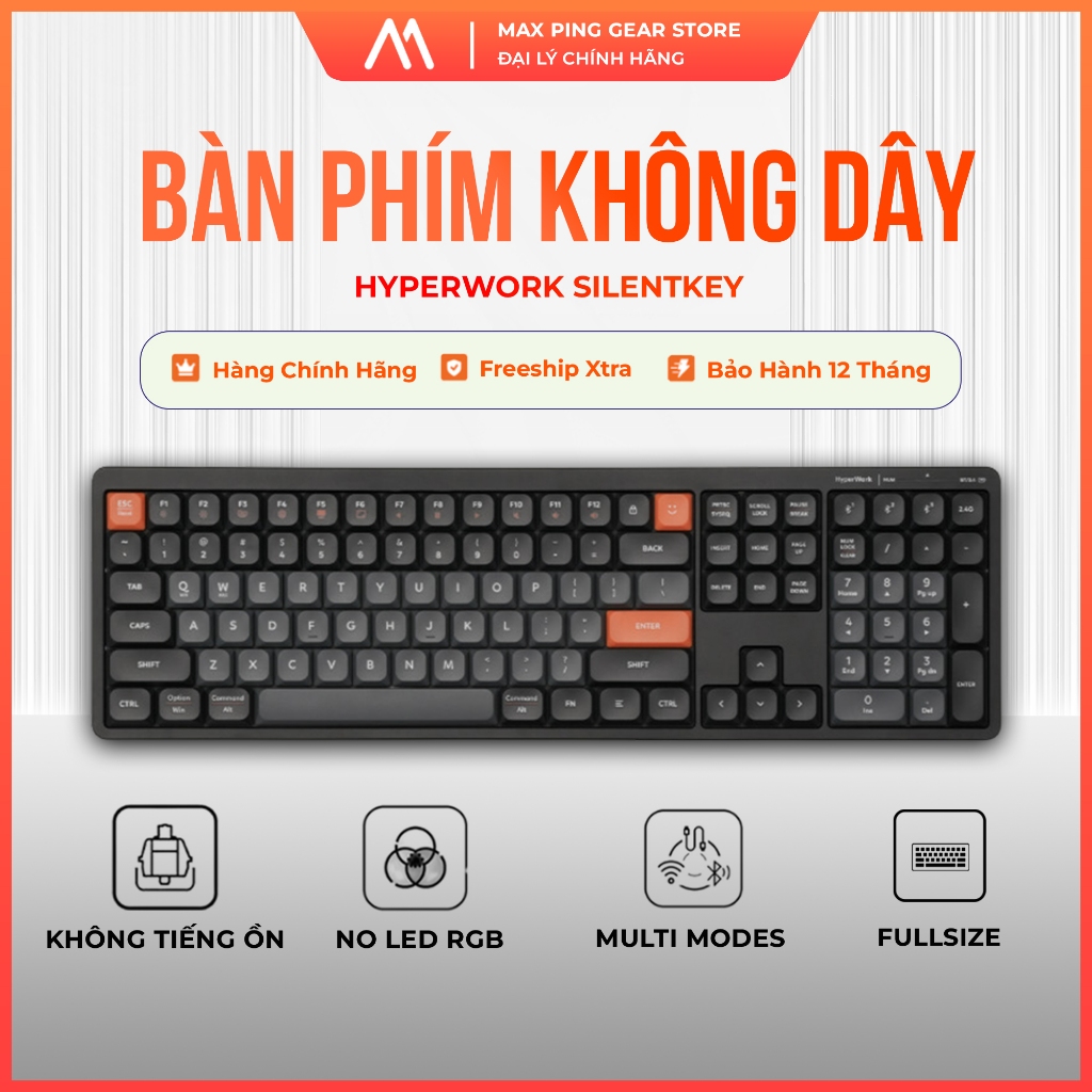 Bàn phím không dây HyperWork SilentKey