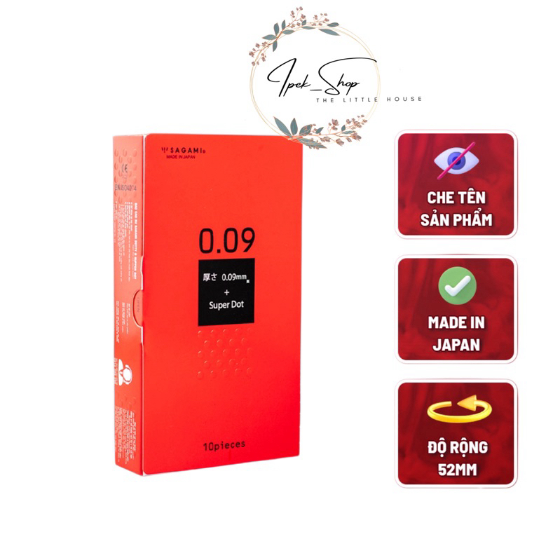  Bao cao su SAGAMI Super Dot 0.09 mm có gai dày - Hộp 10 Pcs - Ipek_Shop 
