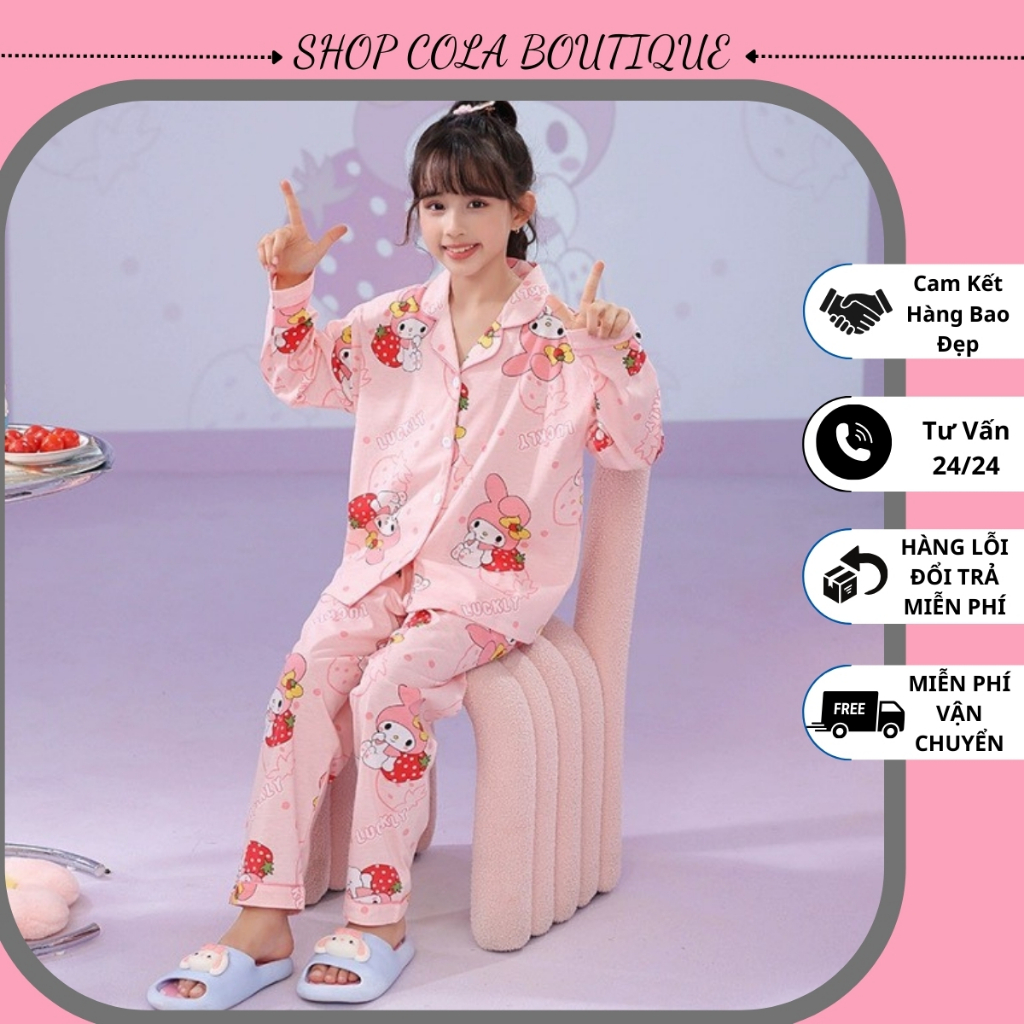 Đồ Ngủ Cho Bé, Đồ Bộ Pijama Bé Trai, Bộ Pijama Cho Bé Gái Chất Lụa In Hình Cực Yêu Cho Bé Từ 8kg - 3