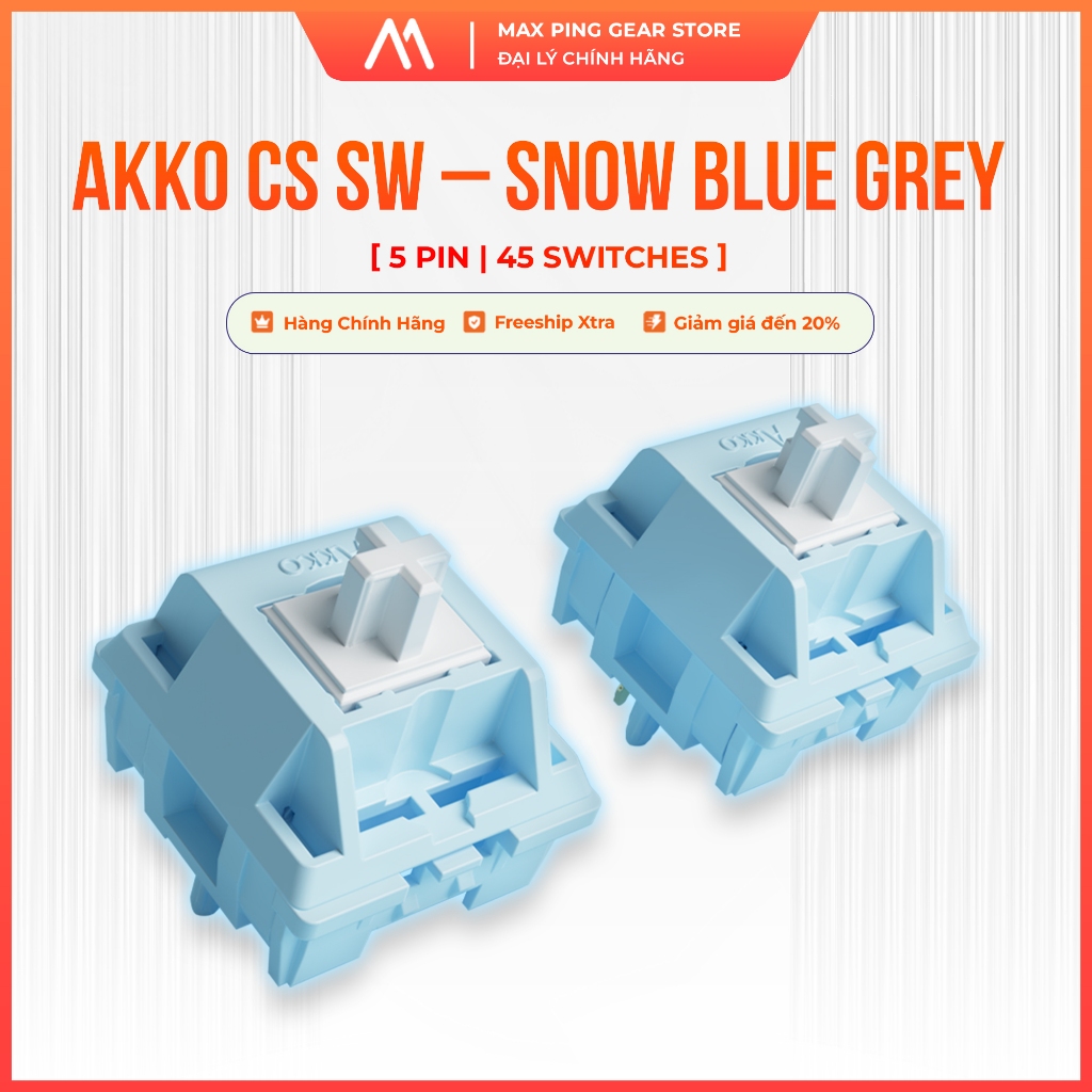 Switch bàn phím cơ AKKO CS switch – Snow Blue Grey (45 switch / 5 pin)