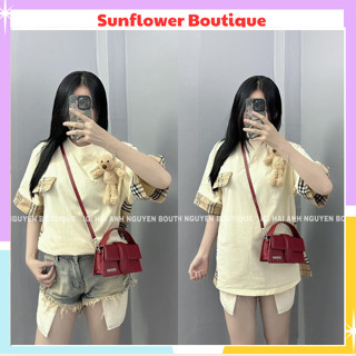  Áo thun phông rộng nam nữ tay lỡ đẹp áo phông đính gấu cộc tay thời trang cá tính 