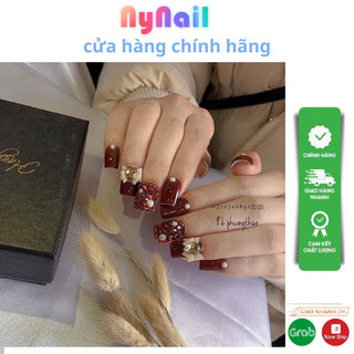 Hoa Bột  nail” sét 10 bông Hoa Nơ đá”