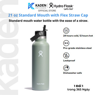 Bình giữ nhiệt Hydro Flask 21 OZ Standard Flex Straw Cap có nắp xoay - Hàng chính hãng